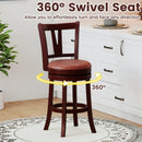 Set of 2 Counter Height Swivel Barstools with High Backs and Footrests by LJGDeals