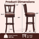 Set of 2 Counter Height Swivel Barstools with High Backs and Footrests by LJGDeals