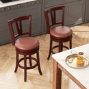 Set of 2 Counter Height Swivel Barstools with High Backs and Footrests by LJGDeals