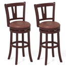 Set of 2 Counter Height Swivel Barstools with High Backs and Footrests by LJGDeals
