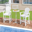 Set of 2 Counter Height Outdoor HDPE Bar Stool with Armrests and Footrest by LJGDeals