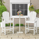 Set of 2 Counter Height Outdoor HDPE Bar Stool with Armrests and Footrest by LJGDeals