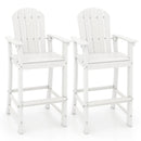 Set of 2 Counter Height Outdoor HDPE Bar Stool with Armrests and Footrest by LJGDeals