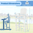 Set of 2 Counter Height Outdoor HDPE Bar Stool with Armrests and Footrest by LJGDeals