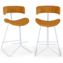 Set of 2 Counter Height Stools 25 Inch Armless Barstools with Padded Seat and Footrest by LJGDeals