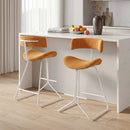 Set of 2 Counter Height Stools 25 Inch Armless Barstools with Padded Seat and Footrest by LJGDeals
