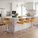 Set of 2 Counter Height Stools 25 Inch Armless Barstools with Padded Seat and Footrest by DirectDeals