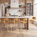 Set of 2 Counter Height Stools 25 Inch Armless Barstools with Padded Seat and Footrest by DirectDeals