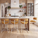 Set of 2 Counter Height Stools 25 Inch Armless Barstools with Padded Seat and Footrest by LJGDeals
