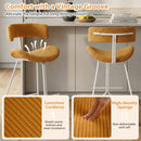 Set of 2 Counter Height Stools 25 Inch Armless Barstools with Padded Seat and Footrest by DirectDeals