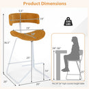 Set of 2 Counter Height Stools 25 Inch Armless Barstools with Padded Seat and Footrest by DirectDeals