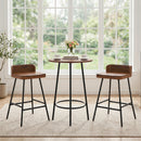 Counter Height Bar Stool Set with Low Back and Footrest by DirectDeals