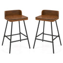 Counter Height Bar Stool Set with Low Back and Footrest by LJGDeals
