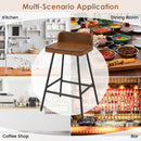 Counter Height Bar Stool Set with Low Back and Footrest by LJGDeals