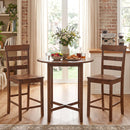 Counter Height Bar Stools Set of 2 - Rubber Wood Frame