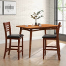 Set of 2 Counter Height Bar Chair Kitchen Island Stool with Backrest and Footrest-Walnut by LJGDeals