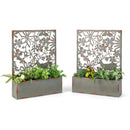 Set of 2 Decorative Raised Garden Bed with Trellises-Rust by LJGDeals