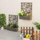 Set of 2 Decorative Raised Garden Bed with Trellises-Rust by LJGDeals