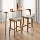 Set of 2 25.5 Inch Dining Bar Stool with Seaweed Woven Seat by LJGDeals