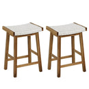 Set of 2 25.5 Inch Dining Bar Stool with Seaweed Woven Seat by LJGDeals