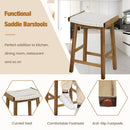 Set of 2 25.5 Inch Dining Bar Stool with Seaweed Woven Seat by LJGDeals