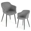 Set of 2 Upholstered Dining Chair with Ergonomic Backrest Design by LJGDeals