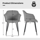 Set of 2 Upholstered Dining Chair with Ergonomic Backrest Design
