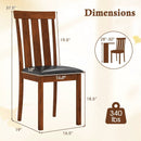 Set of 2 Dining Room Chairs with Rubber Wood Frame PU Leather Seat-Walnut by LJGDeals