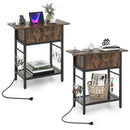 End Table Set with Charging Station & Hidden Compartment by DirectDeals