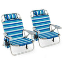 Folding Beach Chair with 4-Position Adjustable Backrest by LJGDeals