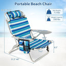 Folding Beach Chair with 4-Position Adjustable Backrest by LJGDeals