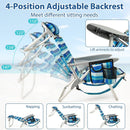 Folding Beach Chair with 4-Position Adjustable Backrest by LJGDeals