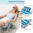 Folding Beach Chair with 4-Position Adjustable Backrest by LJGDeals