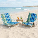 Folding Beach Chairs Set of 2 with Padded Seat by LJGDeals