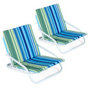 Folding Beach Chairs Set of 2 with Padded Seat by DirectDeals