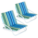 Folding Beach Chairs Set of 2 with Padded Seat by LJGDeals