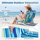 Folding Beach Chairs Set of 2 with Padded Seat by LJGDeals
