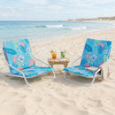 Folding Beach Chairs Set of 2 with Padded Seat by LJGDeals