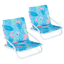Folding Beach Chairs Set of 2 with Padded Seat by LJGDeals