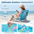 Folding Beach Chairs Set of 2 with Padded Seat by LJGDeals