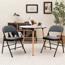 4 Pieces Fabric Upholstered Padded Seat Folding Chairs Seet by LJGDeals