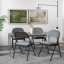 4 Pieces Fabric Upholstered Padded Seat Folding Chairs Seet by LJGDeals