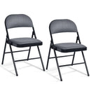 4 Pieces Fabric Upholstered Padded Seat Folding Chairs Seet by LJGDeals