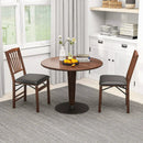 Set of 2 Folding Chairs with Padded Seat and Rubber Wood Frame-Brown by LJGDeals