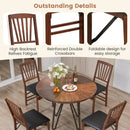 Set of 2 Folding Chairs with Padded Seat and Rubber Wood Frame-Brown by LJGDeals