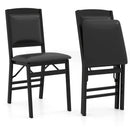 Set of 2 Folding Dining Chairs with Padded Seat and High Backrest-Brown by LJGDeals