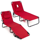 Set of 2 Folding Face Down Tanning Chair with Face Hole 3 Removable Pillows by LJGDeals