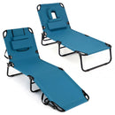 Set of 2 Folding Face Down Tanning Chair with Face Hole 3 Removable Pillows by LJGDeals