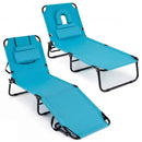 Set of 2 Folding Face Down Tanning Chair with Face Hole 3 Removable Pillows by LJGDeals