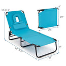 Set of 2 Folding Face Down Tanning Chair with Face Hole 3 Removable Pillows by DirectDeals
